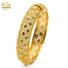 Load image into Gallery viewer, Hot Sale 24K Gold Plated Bracelet Dubai Bride India Nigeria Women's Wedding Alluvial Gold Bracelet Ornament Wholesale
