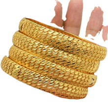 Load image into Gallery viewer, Hot Sale 24K Gold Plated Bracelet Dubai Bride India Nigeria Women's Wedding Alluvial Gold Bracelet Ornament Wholesale