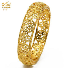 Load image into Gallery viewer, Hot Sale 24K Gold Plated Bracelet Dubai Bride India Nigeria Women's Wedding Alluvial Gold Bracelet Ornament Wholesale