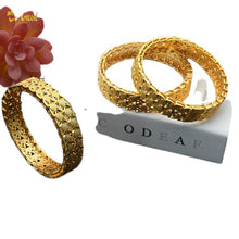 Load image into Gallery viewer, Hot Sale 24K Gold Plated Bracelet Dubai Bride India Nigeria Women's Wedding Alluvial Gold Bracelet Ornament Wholesale