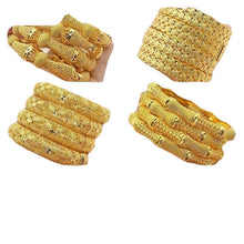 Load image into Gallery viewer, Hot Sale 24K Gold Plated Bracelet Dubai Bride India Nigeria Women's Wedding Alluvial Gold Bracelet Ornament Wholesale