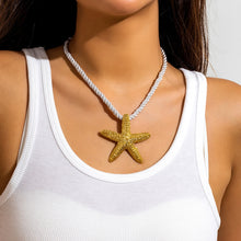 Load image into Gallery viewer, Europe and America Cross Border Ornament Beach Ocean Style Party Exaggerated XINGX Necklace Vacation Beach Starfish Pendant Necklace