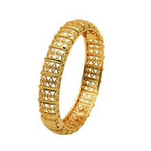 Load image into Gallery viewer, Hot Sale 24K Gold Plated Bracelet Dubai Bride India Nigeria Women's Wedding Alluvial Gold Bracelet Ornament Wholesale