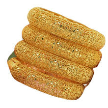 Load image into Gallery viewer, Hot Sale 24K Gold Plated Bracelet Dubai Bride India Nigeria Women's Wedding Alluvial Gold Bracelet Ornament Wholesale