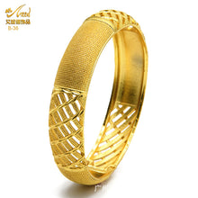 Load image into Gallery viewer, Hot Sale 24K Gold Plated Bracelet Dubai Bride India Nigeria Women's Wedding Alluvial Gold Bracelet Ornament Wholesale