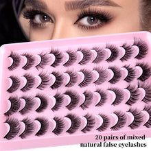 Load image into Gallery viewer, OWIIZI 20 Pairs False Eyelashes Simulation Chemical Fiber Eyelashes Messy Long Eyelash