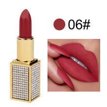 Load image into Gallery viewer, OWIIZI Matte Lipstick Multi-Color No Stain on Cup Colorful Crystals Stone Tube