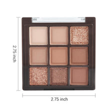 Load image into Gallery viewer, OWIIZI Eye-shadow palette- Rose Gold Dark Brown Eyeshadow Palette Colorful 9 Colors