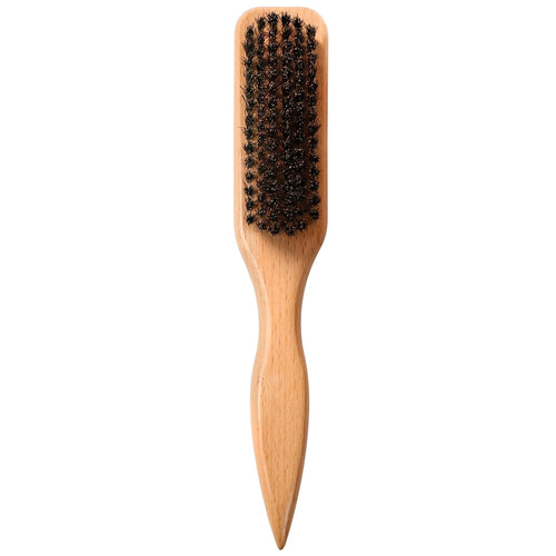 OWIIZI Slick Back Hair Brush for Smoothing Ponytail, Soft Boar Bristle Styling Edge Control Brush for Sleek Hair, Wooden Rat Tail Pointed Handle Wax Stick for Hair, Teasing Hair Brush for Men Women