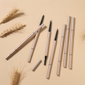 OWIIZI Double-Headed Eyebrow Pencil Automatic Waterproof Rotation Sweat-Proof 1.5mm Ultra-Fine Eyebrow Pencil