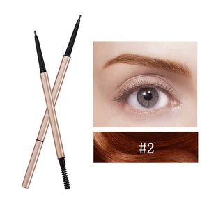 OWIIZI Double-Headed Eyebrow Pencil Automatic Waterproof Rotation Sweat-Proof 1.5mm Ultra-Fine Eyebrow Pencil