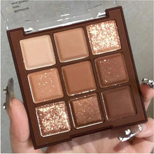 Load image into Gallery viewer, OWIIZI Eye-shadow palette- Rose Gold Dark Brown Eyeshadow Palette Colorful 9 Colors