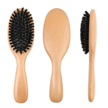 Load image into Gallery viewer, OWIIZI 100% Boar Bristle Hair Brush Set for Women &amp; Mens Soft Natural Boar Bristle Wooden Detangler Brush and Comb Set for Long Curly Fine Hair