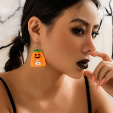 Load image into Gallery viewer, Europe and America Cross Border Halloween Party Ghost Witch Punk Earrings Sweet Cool Pumpkin Skull Stud Earrings Eardrop