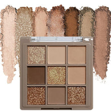 Load image into Gallery viewer, OWIIZI Eye-shadow palette- Rose Gold Dark Brown Eyeshadow Palette Colorful 9 Colors