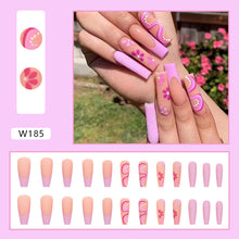 Load image into Gallery viewer, OWIIZI Long False Nails Matte Purple False Nail Tip Press on Nail Full Cover Medium False Gradient Nails