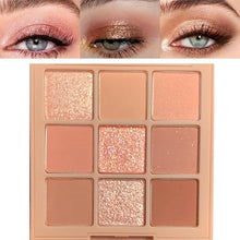 Load image into Gallery viewer, OWIIZI Eye-shadow palette- Rose Gold Dark Brown Eyeshadow Palette Colorful 9 Colors