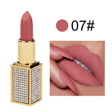 Load image into Gallery viewer, OWIIZI Matte Lipstick Multi-Color No Stain on Cup Colorful Crystals Stone Tube