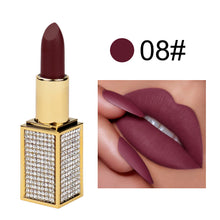 Load image into Gallery viewer, OWIIZI Matte Lipstick Multi-Color No Stain on Cup Colorful Crystals Stone Tube