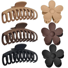 Load image into Gallery viewer, OWIIZI Large Hair Claw Clips for Women 4.3&quot; Matte Leopard Jumbo Hair Clips Non-Slip Ponytail Barrette Strong Hold Claw Clips for Girls Long Thick Hair (4Packs)