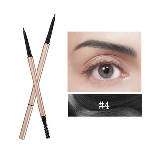 OWIIZI Double-Headed Eyebrow Pencil Automatic Waterproof Rotation Sweat-Proof 1.5mm Ultra-Fine Eyebrow Pencil