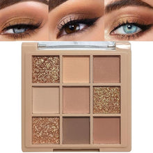 Load image into Gallery viewer, OWIIZI Eye-shadow palette- Rose Gold Dark Brown Eyeshadow Palette Colorful 9 Colors