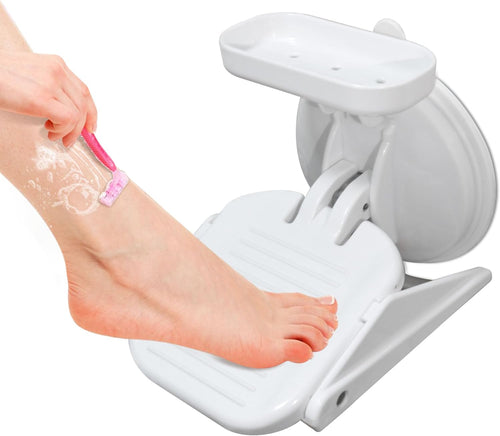 OWIIZI Shower Stool for Shaving Legs,Bath Foot Rest for Wall Showers Small Stand for Inside with Powerful Suction Cup