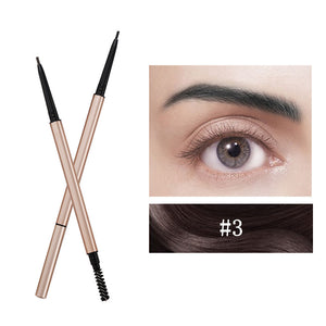 OWIIZI Double-Headed Eyebrow Pencil Automatic Waterproof Rotation Sweat-Proof 1.5mm Ultra-Fine Eyebrow Pencil