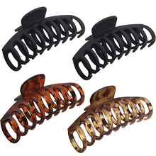 Load image into Gallery viewer, OWIIZI Large Hair Claw Clips for Women 4.3&quot; Matte Leopard Jumbo Hair Clips Non-Slip Ponytail Barrette Strong Hold Claw Clips for Girls Long Thick Hair (4Packs)