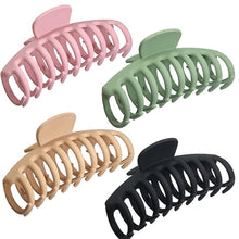 Load image into Gallery viewer, OWIIZI Large Hair Claw Clips for Women 4.3&quot; Matte Leopard Jumbo Hair Clips Non-Slip Ponytail Barrette Strong Hold Claw Clips for Girls Long Thick Hair (4Packs)