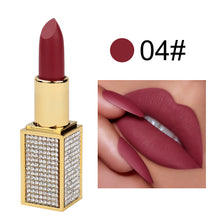 Load image into Gallery viewer, OWIIZI Matte Lipstick Multi-Color No Stain on Cup Colorful Crystals Stone Tube