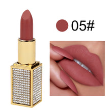 Load image into Gallery viewer, OWIIZI Matte Lipstick Multi-Color No Stain on Cup Colorful Crystals Stone Tube