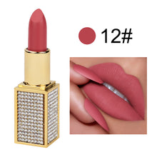 Load image into Gallery viewer, OWIIZI Matte Lipstick Multi-Color No Stain on Cup Colorful Crystals Stone Tube