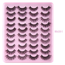 Load image into Gallery viewer, OWIIZI 20 Pairs False Eyelashes Simulation Chemical Fiber Eyelashes Messy Long Eyelash