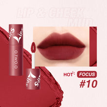 Load image into Gallery viewer, O.TWO.OLip Mud Matte Finish Lip and Cheek Dual-Use Blush Lipstick Air Lip Lacquer Longlasting lip gloss9144