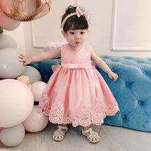 Load image into Gallery viewer, Cross-Border  baby Girl&#39;s Princess Dress Bow Lace Children&#39;s Dress Girl Dress