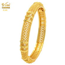 Load image into Gallery viewer, Hot Sale 24K Gold Plated Bracelet Dubai Bride India Nigeria Women&#39;s Wedding Alluvial Gold Bracelet Ornament Wholesale