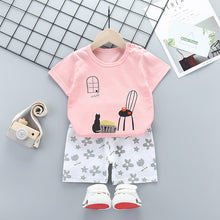 Load image into Gallery viewer, Children&#39;s Short-Sleeved Suit Cotton Summer Baby Clothes Korean Girls  TT-shirt Boys&#39; Clothing Foreign Trade Children&#39;s Wear Wholesale