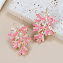 Load image into Gallery viewer, 2023Enamel Earrings Flower Earrings Girls Fashion Color Matching Alloy Leaf Earrings European and American Wholesaleearrings