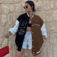 Load image into Gallery viewer, YJ23459Autumn New Fashion Fashionmonger Casual All-Matching Slim Fit Colorblock Baseball Uniform Coat Cardigan Top Women