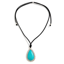 Load image into Gallery viewer, Europe and America Cross Border Ornament Beach Bohemian Mermaid Necklace Turquoise Love Pendant Adjustable Drawstring Collar