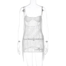 Load image into Gallery viewer, insWind Foreign Trade Women&#39;s Clothing2023Summer New Chest-Wrapped off-Neck Lace See-through Sexy Suspender Dress