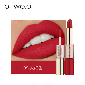 O.TWO.ODouble-Headed Velvet Matte Lip Gloss Lipstick Two-in-One Soft Fog12Color Lip Lacquer Factory Direct SalesN9107