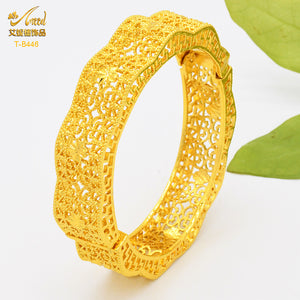 Hot Sale 24K Gold Plated Bracelet Dubai Bride India Nigeria Women's Wedding Alluvial Gold Bracelet Ornament Wholesale