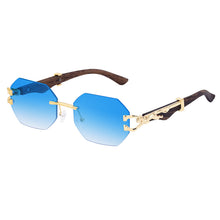 Load image into Gallery viewer, Retro Wood-like Leopard-Shaped Sunglasses Men&#39;s Square-Frame Trimming Driving Sunglasses Cross-Border Wholesaleshades