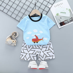 Children's Short-Sleeved Suit Cotton Summer Baby Clothes Korean Girls  TT-shirt Boys' Clothing Foreign Trade Children's Wear Wholesale