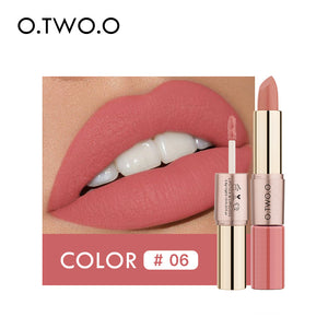 O.TWO.ODouble-Headed Velvet Matte Lip Gloss Lipstick Two-in-One Soft Fog12Color Lip Lacquer Factory Direct SalesN9107