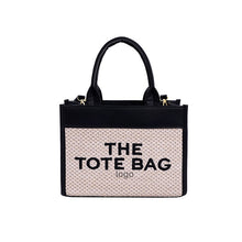 Load image into Gallery viewer, Straw Tote Bag Niche2023Women&#39;s Cross-Border Small Square Bag Letter Splicing tote bag Foreign Trade Handbags