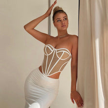 Load image into Gallery viewer, YL23315Summer New Tube Top Women&#39;s Clothing Trendy Hot Girl Sexy Slim Line Contrast Color Waist Top for Women