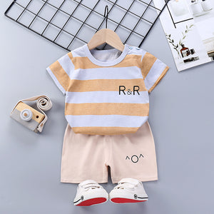 Children's Short-Sleeved Suit Cotton Summer Baby Clothes Korean Girls  TT-shirt Boys' Clothing Foreign Trade Children's Wear Wholesale